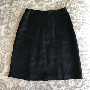 Limited Black Silk Pleated Midi Skirt Size 4